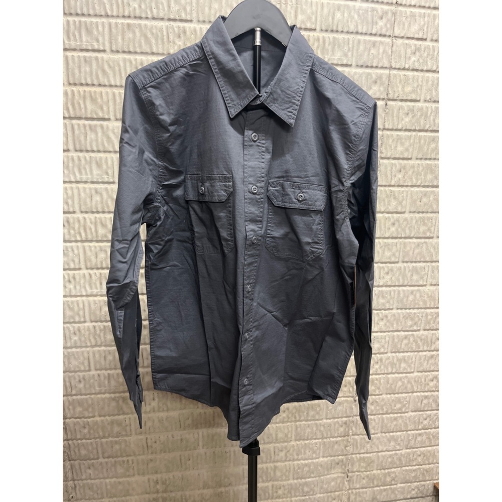 Brahma Mens Long Sleeve Work Shirt Charcoal Grey Relaxed Fit Ripstop‎ Small NWT